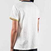 T-shirt blanc- bordures colorées (vue dos)